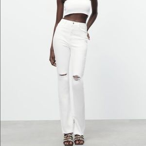 White Boot Cut Zara Jeans